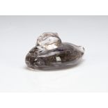 An Art Deco paperweight, the moulded glass paperweight modelled as a duck, 12cm wide x 8cm deep x