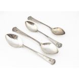 An early 20th Century Russian silver set of six tablespoons and six dessert spoons by Bolin,