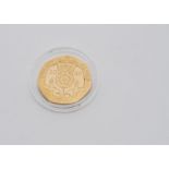 A modern Royal Mint gold twenty pence coin, dated 2008, proof like, unc, 9.8g approx