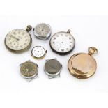 Three vintage pocket watches, AF, including a Services Army, a silver and a gold plated full hunter,