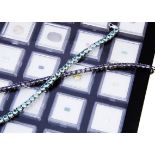 A quantity of contemporary silver set jewellery, including a blue apatite bracelet, a pair of blue