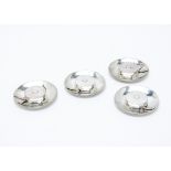 A set of four George V silver presentation Naval flat hats from Goldsmiths & Silversmiths, each