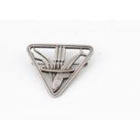 A Georg Jensen silver fish and bulrush brooch, number 257, designed by Arno Malinowski 1933-4, of