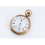 A George V 9ct gold open face pocket watch, 53mm case, hallmarked to dust and rear cover, 95.7g,