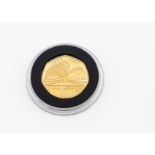 A modern Royal Mint gold 50 pence coin, proof like, unc, celebrating Public Libraries, approx 15.5g