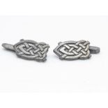 A pair of contemporary Liberty pewter 'Tudric' cufflinks, of Celtic design, numbered 1040