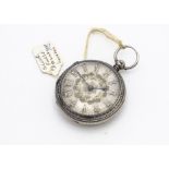 A Victorian silver open faced pocket watch by Novus of Coventry, London 1878, appears to run,