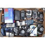 A Tray of Compact Cameras, manufacturers include Ricoh, Minolta, Olympus, lot includes a variety