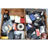 Two Trays of Camera Related Items, including a Kodak Film Tank, Johnsons developing tank, flash