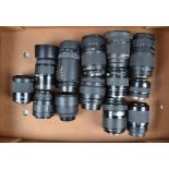A Tray of AF Zoom Lenses, various mounts, manufacturers include Sigma, Tamron, Vivitar, and other