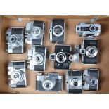 A Tray of Viewfinder Cameras, including Bencini Comet III 127 camera, Koroll, Koroll S, 24 S, II,