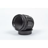 An Asahi Macro Takumar 50mm f/4 lens, M42 mount, with PK adaptor ring, serial no 1232673, barrel G-