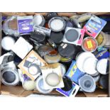 A Tray of Filters, various types, manufacturers include Hoya, Jessops, Bell & Howell, Sun and