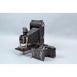 Two Folding Cameras, a Kodak 3-A Autographic, shutter fires, elements G,body G, bellows F-G, with