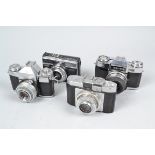 Four 35mm Cameras, a Zeiss Ikon Contaflex IV, with 50mm f/2.8 Tessar lens, Contaflex Super B, with