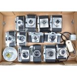 A Tray of Viewfinder Cameras, including an Optina I, Paxina 35, Baldixette I, Iloca Rapid, Quick,