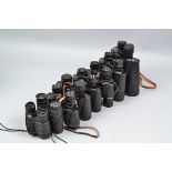 Eight Pairs of Binoculars, various magnifications and objectives up to 12x and 50mm, most with