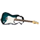 Vintage Strat Guitar, a turquoise Vintage 'strat' electric guitar in good condition with new gig