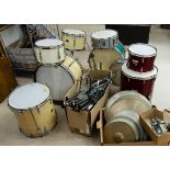 Drum Kit and accessories, Olympic kit comprising of bass drum, tom tom x 2, floor tom ( pearl