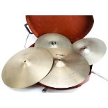 Cymbals, four cymbals comprising a Paiste 18" Formula 603, two Lyn 14", Zildjian 18" medium thin