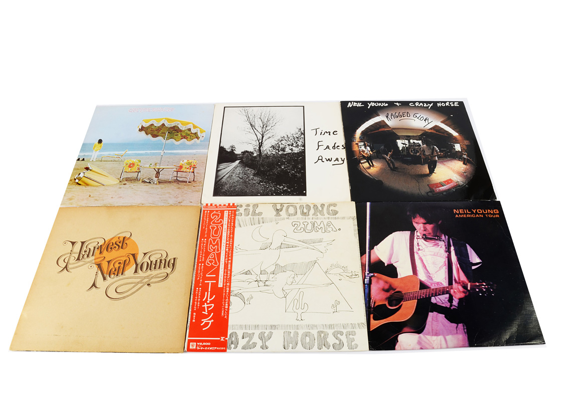 Neil Young LPs, seventeen albums with titles including Ragged Glory, American Tour, Tonight's The