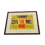 The Who Poster, Tommy (1969) - framed, glazed and mounted Track Records promotional poster for the