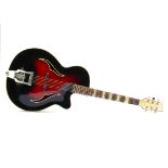 Framus Acoustic Guitar, Framus 'Black Rose De Luxe' archtop red sunburst with original case,