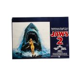 Jaws 2 Quad Poster, UK Quad poster for the 1978 sequel with artwork by Lou Feck, poster folded