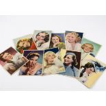 Nestle Stars of the Silver Screen Trading Cards, ten of the large size (4 ½" by 6 ¼") Nestle cards