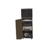 Stereo System, a mixed combination system in an Akai Pro Series mobile cabinet includes Marantz