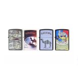Camel Zippo Lighter Book part-series, four out of five lighters, comprising Camel in Coffee Cup,