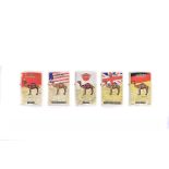 The Camel Filters Zippo Lighter Country series, five lighters with Country Flag and Map including