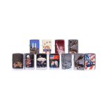 A selection of USA-related Novelty Zippo Lighters, including Presidential Election Donkey and