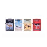 Camel 'Genuine Century' Series Zippo Lighter part-set, four out of five lighters, comprising