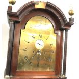 A Victorian mahogany long case clock, having brass dial with subsidiary, marked C. Fawkes, and, Ply'