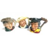 Three Royal Doulton character jugs, Scaramouche D6814 modelled by Stanley James Taylor, Pied Piper