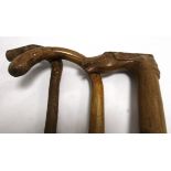 A 19th Century Boer War wooden walking stick, the handle carved in the form of a horse's head with a