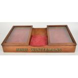 A 20th Century retailers counter top display stand for Cigars, with two glazed sections and one open