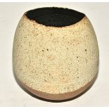 Joanna Constantinidis (1927-2000), a stoneware enclosed pot of ovoid form with ash glazed top