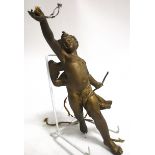 A late 19th Century bronze study of Cupid, with wires for hanging,