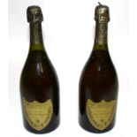 A pair of bottles of Moet et Chandon Eperney France, Champagne Cuvee Dom Perignon, c1971, both
