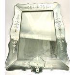 A 20th Century Venetian wall mirror, of oblong form with etched foliate design, 82cm x 59cm