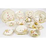 A quantity of Crown Ducal poppy design table wares, to include two comports, two coffee pots,