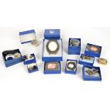 A box of 'Silver Scenes' miniature plated trinkets in boxes, to include photograph frame and pill