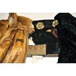 A Sacks and Brendler fur jacket, possibly fox fur, together with a satin jacket with fur collar, and