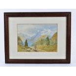 A GM Italian School Tofana M Cortina 19th Century watercolour, mountain scene, signed lower right,