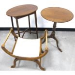 A late 19th Century mahogany wine table, circular top and tripod base, sold together with an