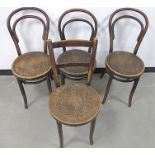 Three 19th Century Thornet No 14 design bentwood chairs by Mundus and Kohn Ltd, sold with a