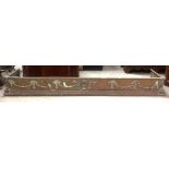 A late 19th Century copper fire surround, with Adam-style swag decoration, 160cm x 33cm
