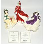 Three Royal Doulton Christmas day themed figures, HN4422 Christmas Day 2002, HN4552 Christmas Day